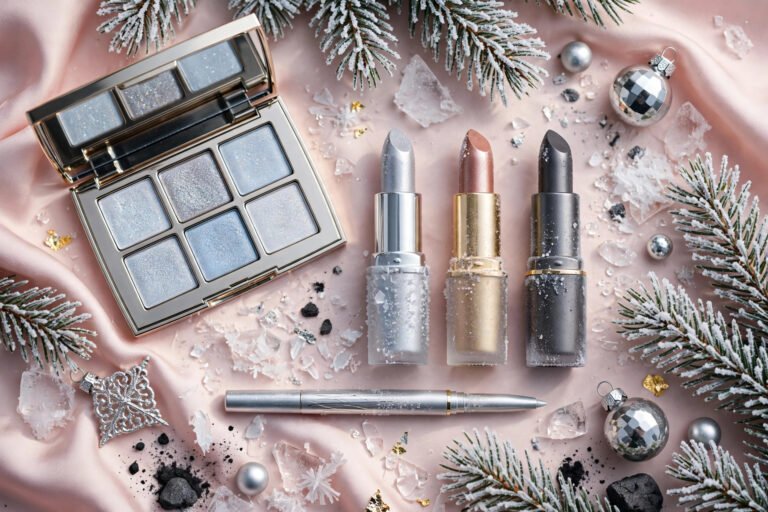 Arctic Frost Winter Makeup: Icy Eyes & Frosted Lips