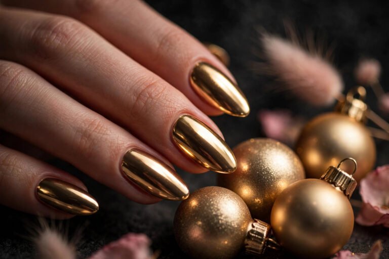 Chrome Christmas Nails: Holiday Metallic Manicures