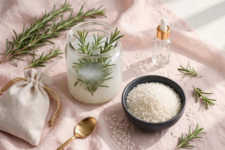 Rice Water & Rosemary Hair Rinse: DIY Recipe for Stronger Hair