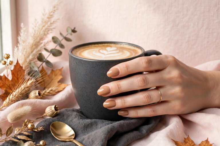 Caramel Latte Nails: Café-Inspired Fall Manicure Ideas