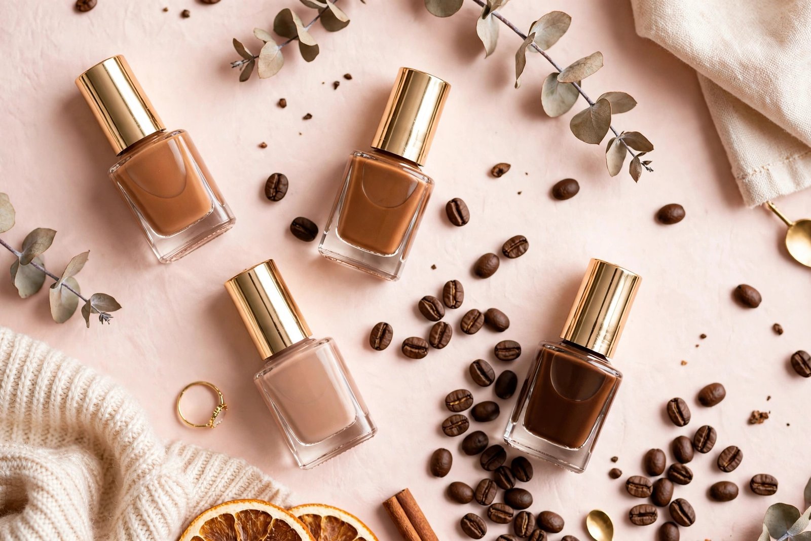 Caramel Latte Nails: Café-Inspired Fall Manicure Ideas