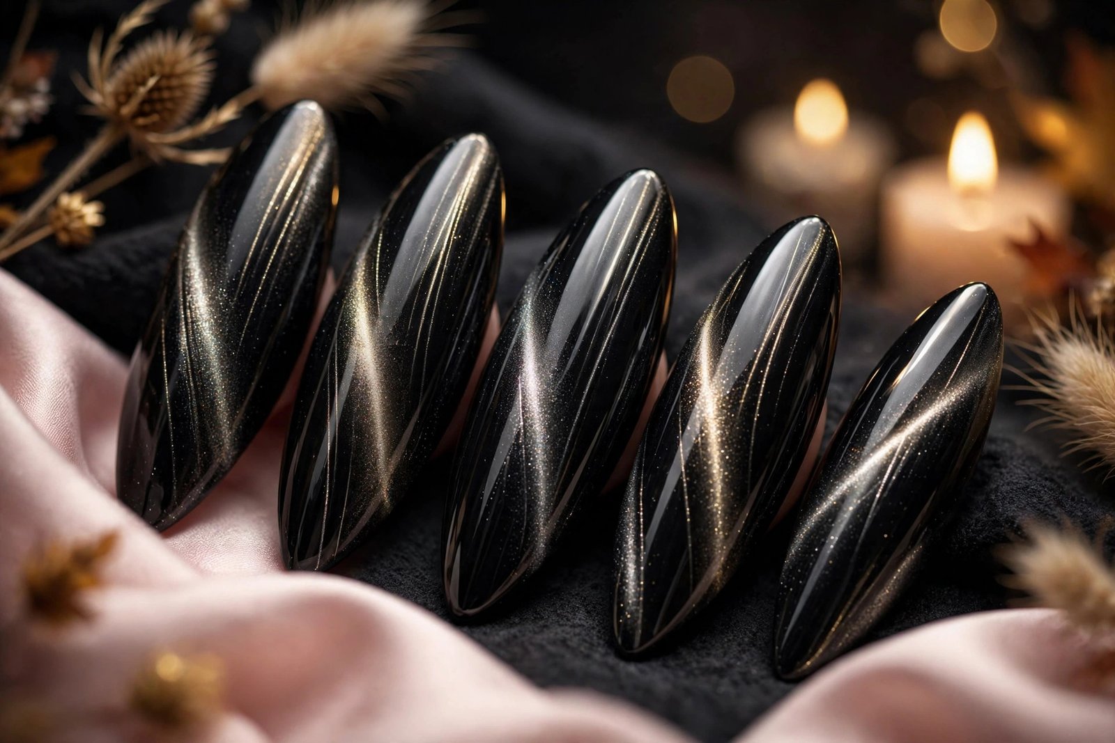 Cat-Eye Nails Tutorial: Goth & Dark Red Designs for Fall